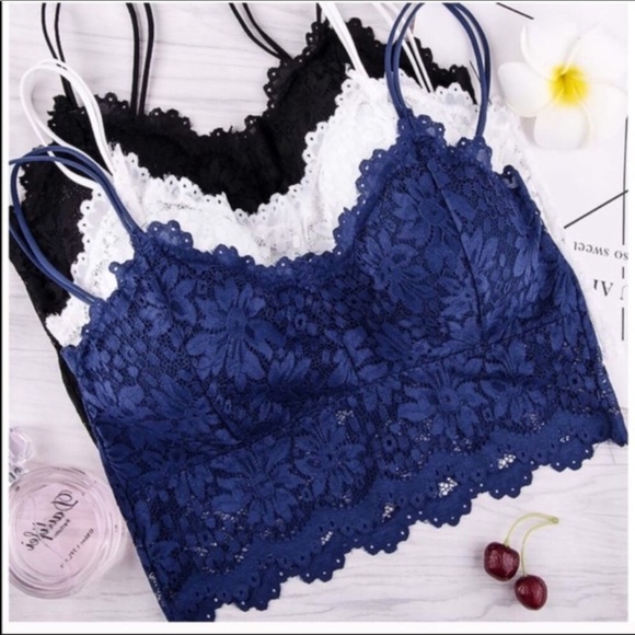 5 Pcs Padded Lace Bralette Lace Bandeau Bra 5 Pack - Picture 2 of 7